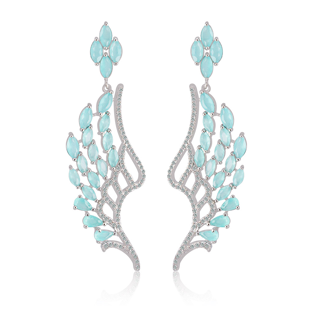 Dazzle Blue Wing Earring